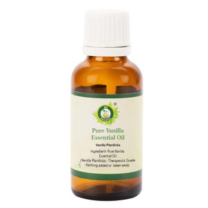 Vanilla Oil Pure Vanilla Essential Oil Vanilla Planifolia 100% Pure and Natural Therapeutic Grade By R V Essential