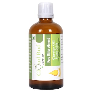 Bitter Almond Oil Pure Bitter Almond Carrier Oil Prunis Dulcis 100% Pure and Natural Cold Pressed Fights Dandruff For Skin By Cloud Bud