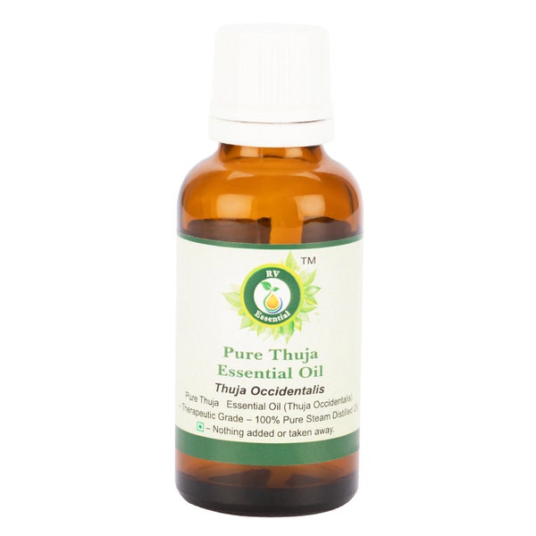 Thuja Oil Pure Thuja Essential Oil Thuja Occidentalis 100% Pure and Natural Steam Distilled Therapeutic Grade Throat Health By R V Essential
