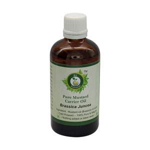 Mustard Oil Pure Mustard Carrier Oil Brassica Juncea 100% Pure and Natural Cold Pressed Unrefined For Weight Management By R V Essential