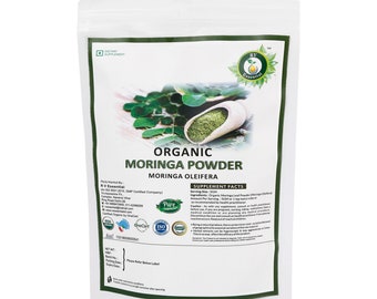 Organic Moringa Powder Moringa Oleifera Moringa Leaf Powder USDA Organic Certified Ayurvedic Herbal Supplement By R V Essential