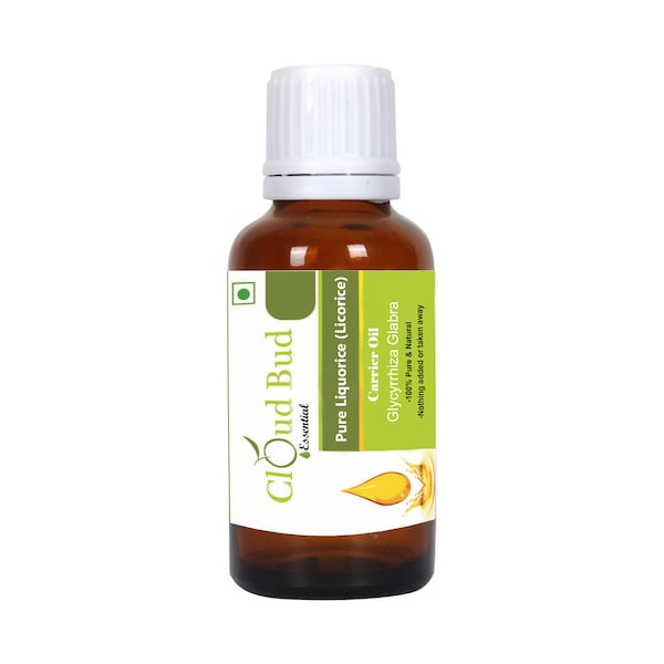 Olio di liquirizia Olio vettore di liquirizia pura Glycyrrhiza Glabra Olio di liquirizia 100% puro e naturale per il benessere respiratorio di Cloud Bud