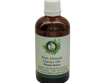 Almond Oil Pure Almond Carrier Oil Prunus Dulcis 100% Pure and Natural Cold Pressed Unrefined  For Removing Makeup By R V Essential
