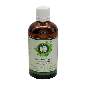 Olio di girasole Olio vettore di girasole puro Helianthus Annuus 100% puro e naturale spremuto a freddo non raffinato per la salute orale di R V Essential
