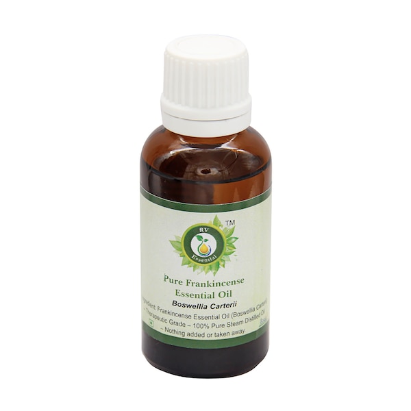 Frankincense Oil Pure Frankincense Essential Oil Boswellia Carterii 100% Pure and Natural Steam Distilled Therapeutic Grade By R V Essential