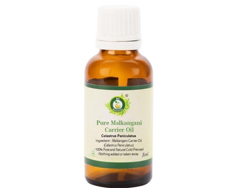 Malkangani Oil Pure Malkangani Carrier Oil Celastrus Paniculatus 100% Pure and Natural Cold Pressed For Brain & Memory By R V Essential