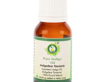 Indigo Oil Pure Indigo Oil Indigofera Tinctoria 100% Pure and Natural Indigo Oil For Anti-Gray Hair For Strengthens Hair By R V Essential