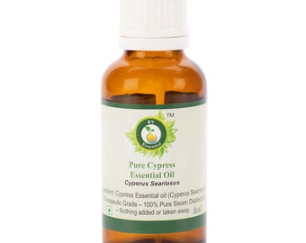 Cypress Oil Pure Cypress Essential Oil Cyperus Seariosus 100% Pure and Natural Steam Distilled Therapeutic Grade For Skin By R V Essential