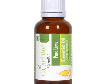 Aceite de lima Aceite esencial puro de lima Citrus Aurantifolia 100% puro y natural destilado al vapor grado terapéutico para el resfriado y la gripe de Cloud Bud