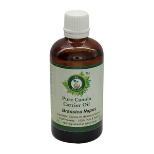 Canola Oil Pure Canola Carrier Oil Brassica Napus 100% Pure and Natural Cold Pressed Unrefined Heart Health For Hair Health By R V Essential