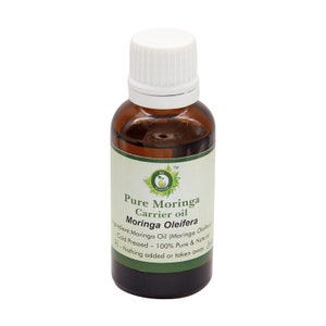 Moringa Oil Pure Moringa Carrier Oil Moringa Oleifera 100% Pure and Natural Cold Pressed Brightens Skin Bone Health By R V Essential
