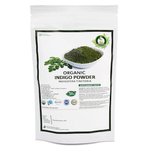 Organic Indigo Powder Indigofera Tinctoria Natural Indigo Leaf Powder For Hair USDA Organic Certified Ayurvedic Supplement By R V Essential