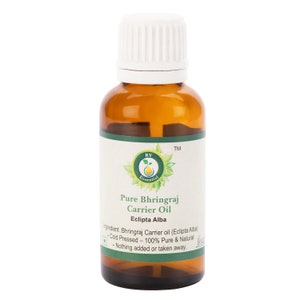 Bhringraj Oil Pure Bhringraj Oil Eclipta Alba 100% Pure and Natural Rare Herb Series Reduces Hair Fall For Eye Health By R V Essential