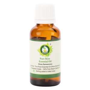 Rose Oil Pure Rose Essential Oil Rosa Damascena 100% Pure and Natural Steam Distilled Therapeutic Grade For Blood Health By R V Essential