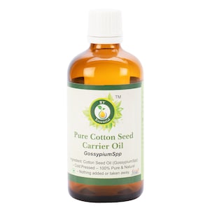 Cotton Seed Oil Pure Cotton Seed Carrier Oil Gossypium Spp 100% Pure and Natural Cold Pressed Unrefined For Skin For Hair By R V Essential