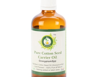 Cotton Seed Oil Pure Cotton Seed Carrier Oil Gossypium Spp 100% Pure and Natural Cold Pressed Unrefined For Skin For Hair By R V Essential
