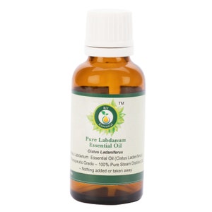 Labdanum Oil Pure Labdanum Essential Oil Cistus Ladaniferus 100% Pure and Natural Steam Distilled Therapeutic Grade By R V Essential