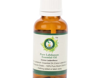 Aceite de ládano Aceite esencial de ládano puro Cistus Ladaniferus 100% puro y natural destilado al vapor grado terapéutico por R V Essential