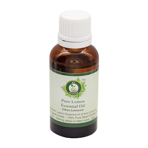 Lemon Oil Pure Lemon Essential Oil Citrus Limonum 100% Pure and Natural Steam Distilled Therapeutic Grade Improves Skin By R V Essential