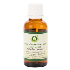 Watermelon Seed Oil Pure Watermelon Seed Carrier Oil Citrullus Lanatus 100% Pure and Natural Cold Pressed Unrefined By R V Essential