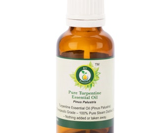 Aceite de trementina Aceite esencial de trementina pura Pinus Palustris 100% puro y natural destilado al vapor grado terapéutico por R V Essential