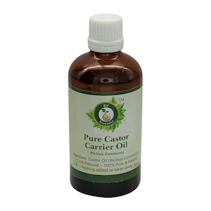 Castor Oil Pure Castor Carrier Oil Ricinus Communis 100% Pure and Natural Cold Pressed Unrefined Promotes Hair Growth By R V Essential