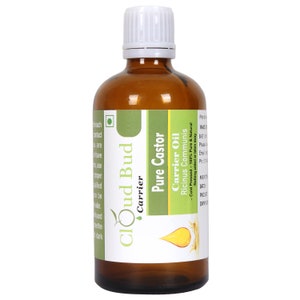 Olio di ricino Olio vettore di ricino puro Ricinus Communis 100% puro e naturale spremuto a freddo non raffinato Promuove la crescita dei capelli di Cloud Bud