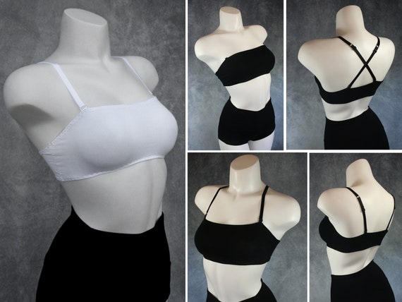 Bandeau Bra Top With Removable Straps. Organic Bamboo Super Soft