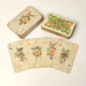 Spielkarten Jagd Vintage Spielkarten Souvenir Spielkarten Jäger 90er Jahre 36er Set Vintage Spielkarten