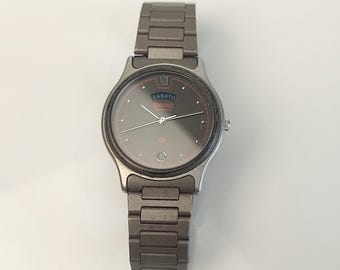 Seiko SQ 5Y23-7060 Quartz Watch President Style Black Dial Day
