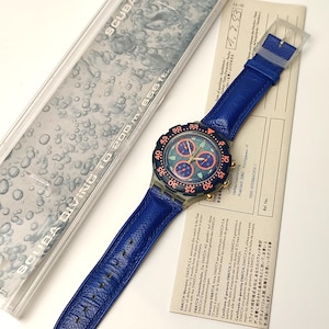 Swatch Diver Scuba 200 Blue Diving Watch Swatch Original Swiss with box 1990s Vintage Swiss Watch Swatch Chronograph