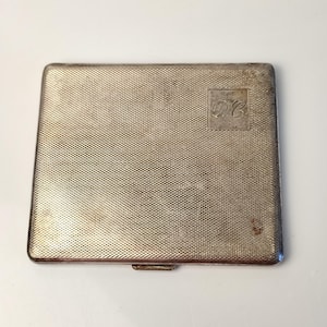 Estuche para cigarrillos vintage Aristocrat plateado, estuche de bolsillo inglés, estuche para cigarrillos Aristocrat de Inglaterra
