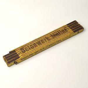 Vintage Holz Gliedermaßstab 2 m Betonwerk Müller Deutsch - Antikes Holz Messwerkzeug Retro Tischler Lineal - Sammler-Werkzeug