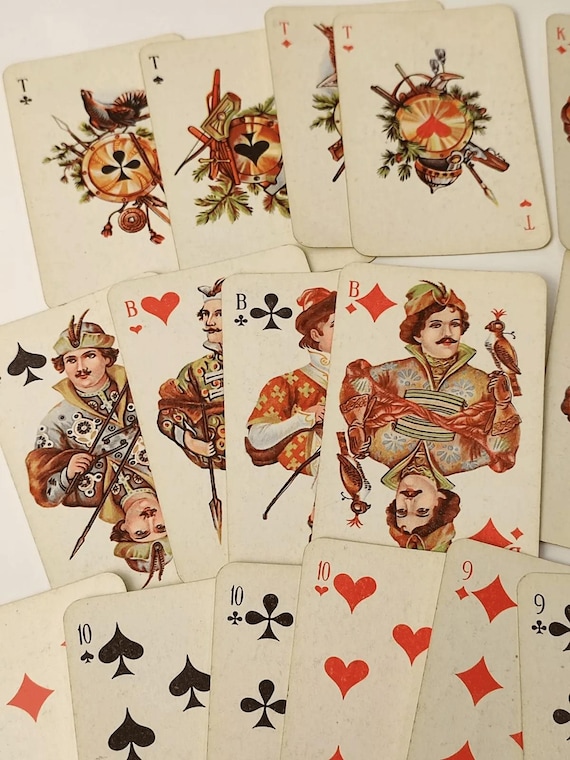 Playing Cards Hunting Vintage Playing Cards Souvenir Playing Cards