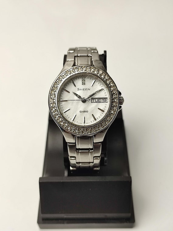 Ladies Casio sheen watch | Stainless steel CASIO SHS-4530SPGJ-7AJF SHEEN Solar Sapphire Women main image 3