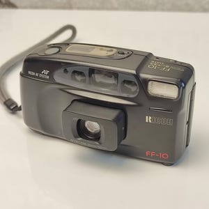 Ricoh FF-10 35mm Film Point and Shoot Camera Black Vintage Y2K compact camera for 35mm film camera zoom