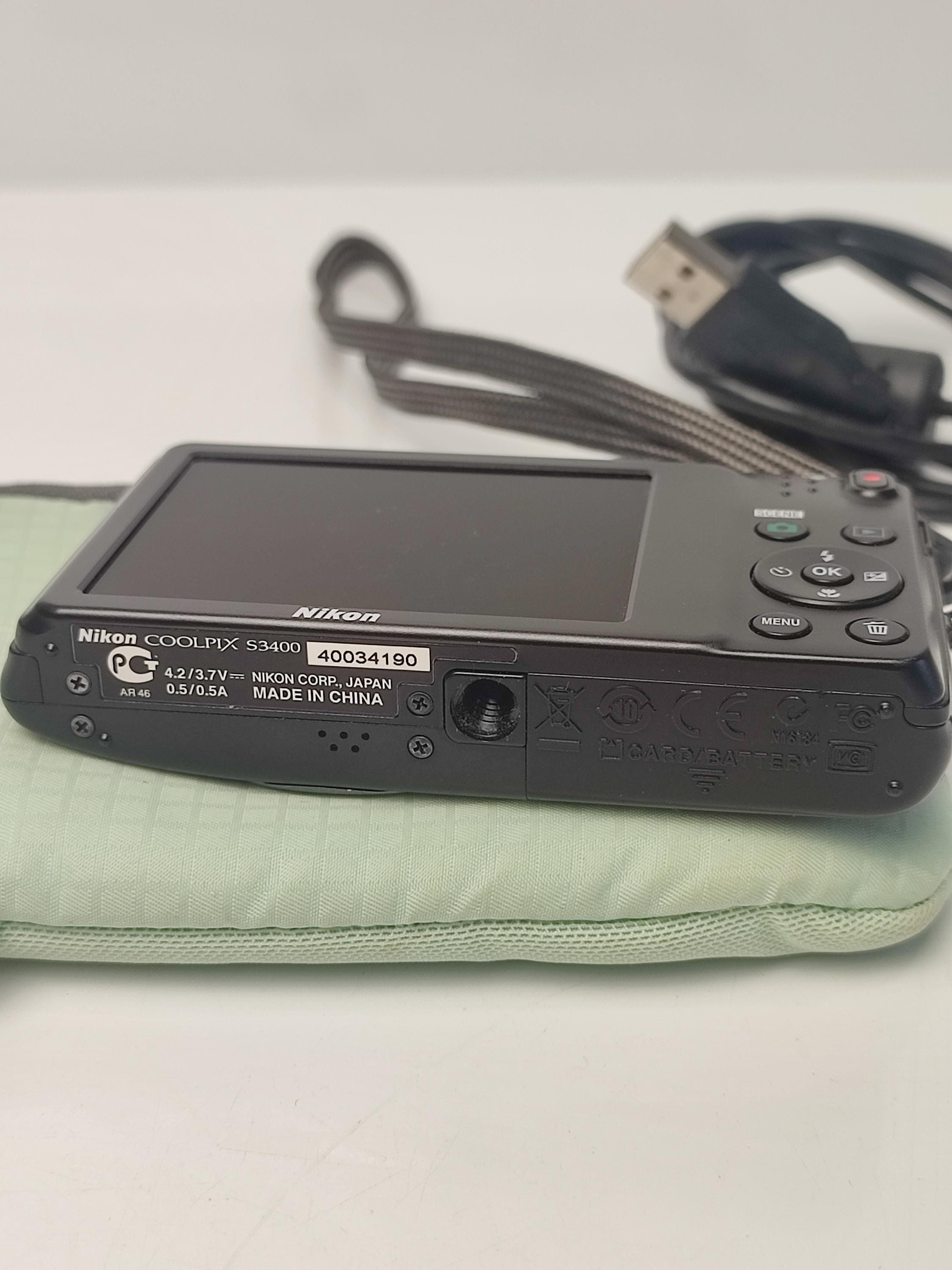 Nikon Coolpix S3400 Digital Camera 20.1MP 7x Zoom Compact Black