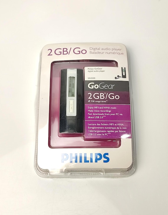 Philips GoGear SA2220 Digital Audio Player 2GB MP3 WMA USB Vintage Sealed Player Y2K