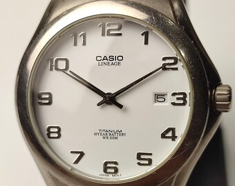 チタン腕時計 CASIO LINEAGE 2719 LIN-168 チタン 5気圧 日付 カシオ