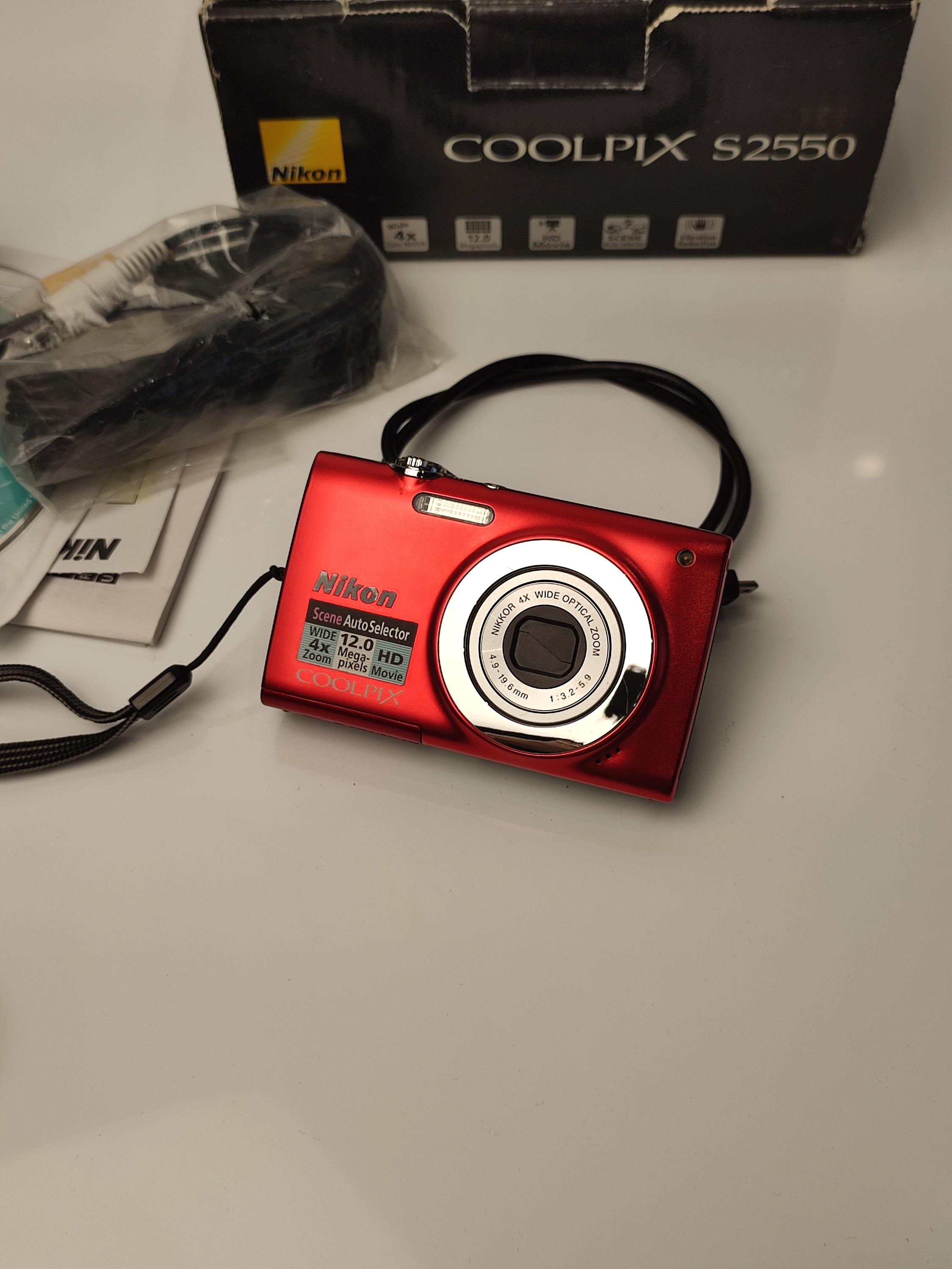 Nikon Coolpix S2550 Red Digital Camera Campact Set With Box, 12MP