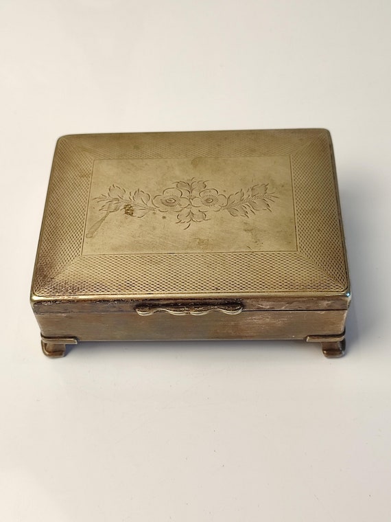 aristocrat cigarette case Vintage Table Box England Cigarette Stand Vintage Cigarette/Jewellery Box, Aristocrat England Trinket Box aristocrat silver plated cigarette box