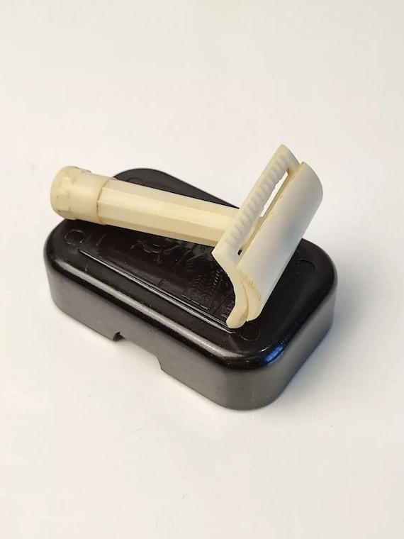 Rare Vintage Razor Travel Safety Razor white in Carbolite Case Ukraine USSR 1970s Rare Vintage Collectible Razor Gifts for Dad