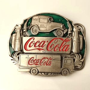 Belt Coca Cola Vintage 1991 Siskiyou belt buckle 0-90 very good condition Vintage Metal Belt Buckle Coca Cola Coke Vintage Logo Belt