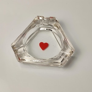 Vintage Ashtray Playing Card Symbol Ashtray Small Ashtray Collectible Glass