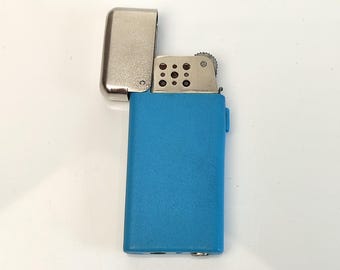 Vintage Windproof Petrol Lighter – Blue Refillable Plastic Lighter Petrol Lighter Rare