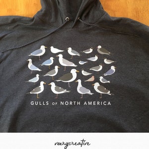 Gulls of North America Hoodie, Seagull Hoodie, Gull Hoodie