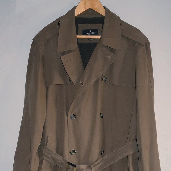 LONDON FOG Signature Vintage Mens Double Breasted Trench Coat