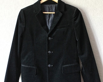 DOLCE GABBANA D&G Junior Samt-Blazer Dunkelblau Jungen Kinder 14 Jahre