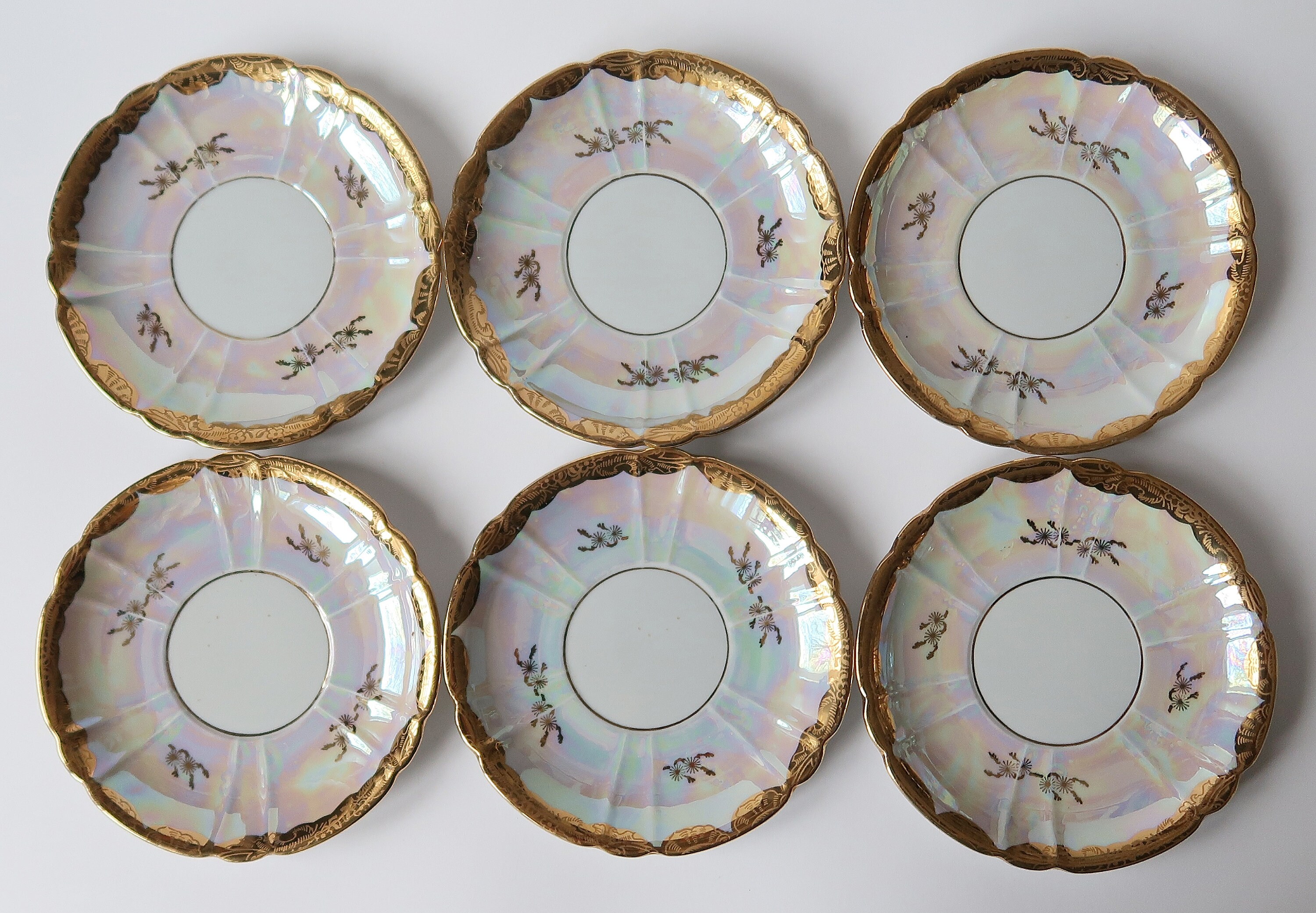 Vintage OSCAR SCHLEGELMILCH Porcelain Gilding Tea Coffee Set 5 Cups 6 ...