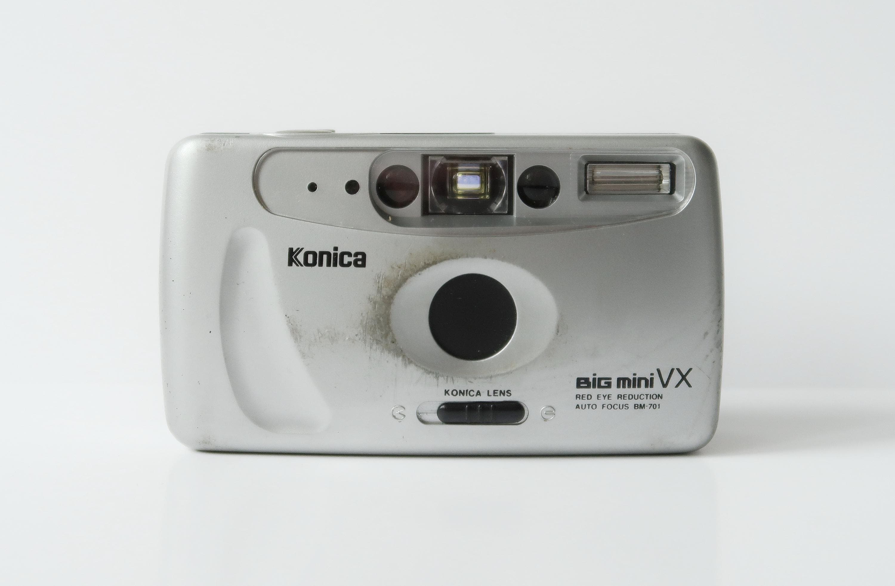KONICA Big Mini VX BM-701 Vintage Silver 35mm Point and Shoot Film Camera with Case